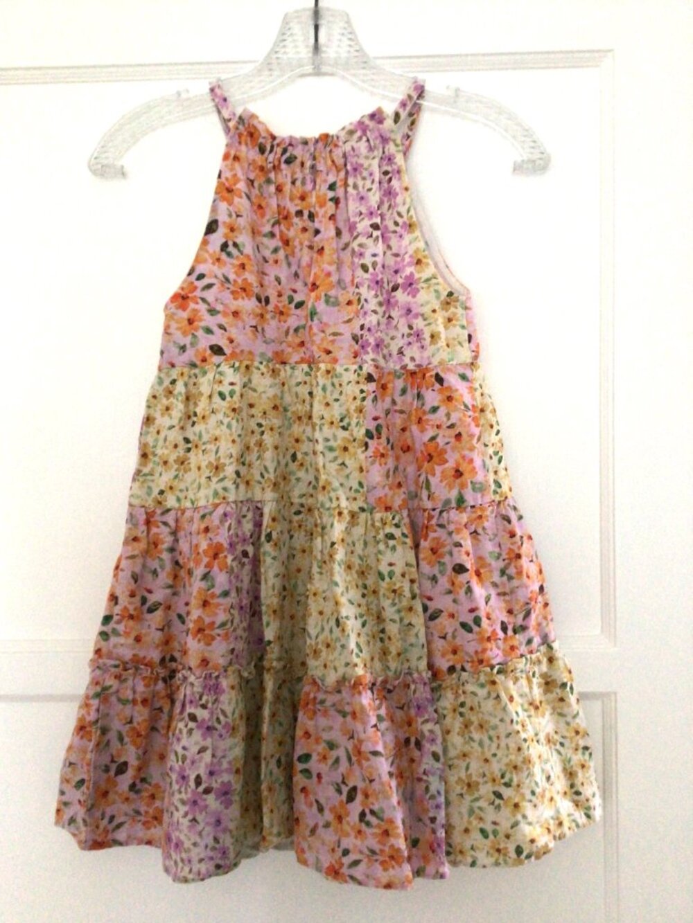 Zara Kids Floral Patchwork Spaghetti Strap Dress